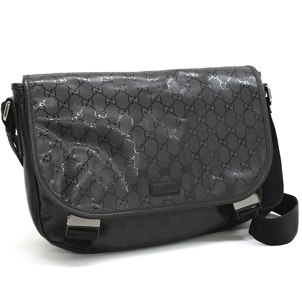 Gucci Messenger Shoulder Bag GG Imprime Black